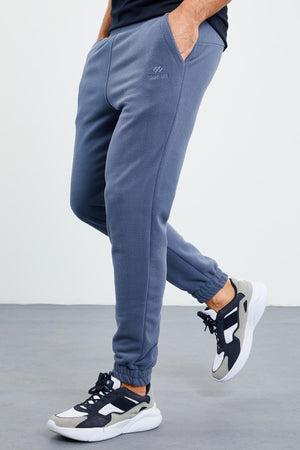 gizli fermuarli rahat form jogger polar erkek eşofman alt - 84866 - Justyol