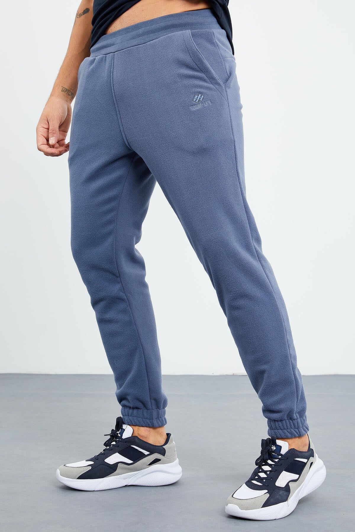 gizli fermuarli rahat form jogger polar erkek eşofman alt - 84866 - Justyol
