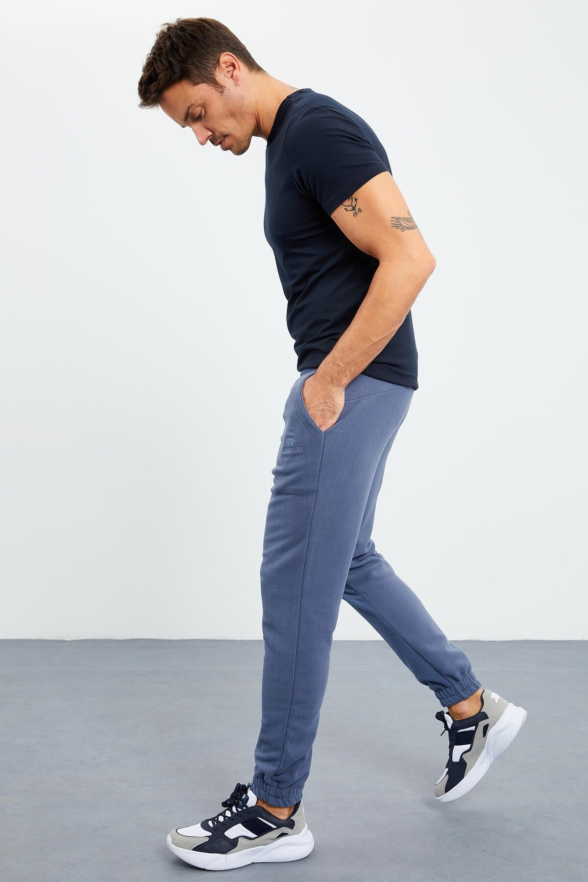 gizli fermuarli rahat form jogger polar erkek eşofman alt - 84866 - Justyol