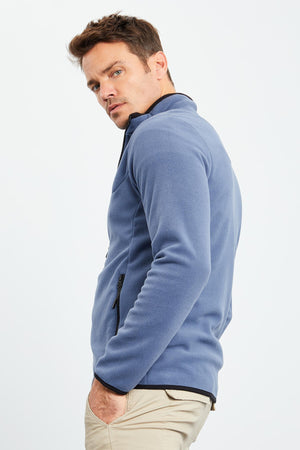 yazi nakişli dik yaka fermuarli standart kalip erkek sweatshirt polar - 87992 - Justyol