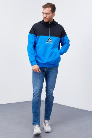 erkek yarim fermuar standart kalip kapüşonlu sweatshirt - 88033 - Justyol