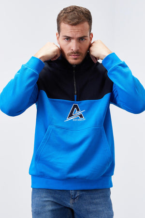 erkek yarim fermuar standart kalip kapüşonlu sweatshirt - 88033 - Justyol