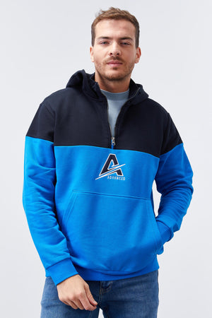 erkek yarim fermuar standart kalip kapüşonlu sweatshirt - 88033 - Justyol