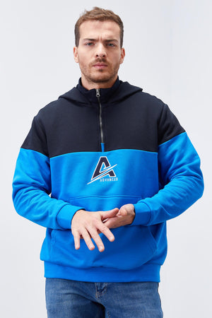 erkek yarim fermuar standart kalip kapüşonlu sweatshirt - 88033 - Justyol