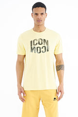 yazi baskili o yaka standart kalip erkek t-shirt - 88174 - Justyol