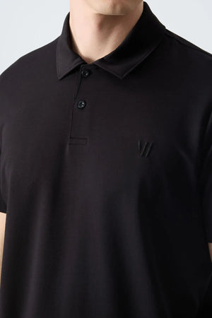 basic göğüs logolu standart kalip triko polo yaka erkek t-shirt - 87768 - Justyol