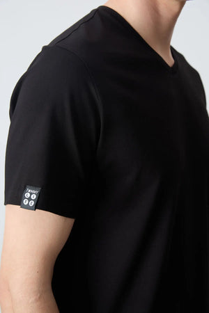 basic kisa kol standart kalip v yaka erkek t-shirt - 87912 - Justyol
