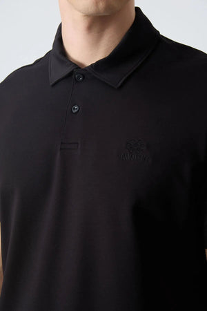 basic logolu standart kalip triko polo yaka erkek t-shirt - 87748 - Justyol