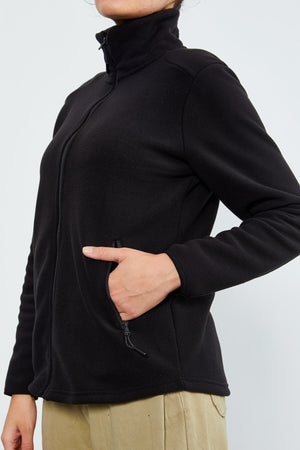 dik yaka fermuarli rahat form kadin polar sweatshirt - 97173 - Justyol