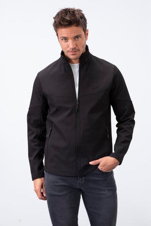 fermuarli dik yaka su ve rüzgar geçirmez softshell erkek mont - 88050 - Justyol