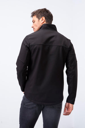fermuarli dik yaka su ve rüzgar geçirmez softshell erkek mont - 88050 - Justyol