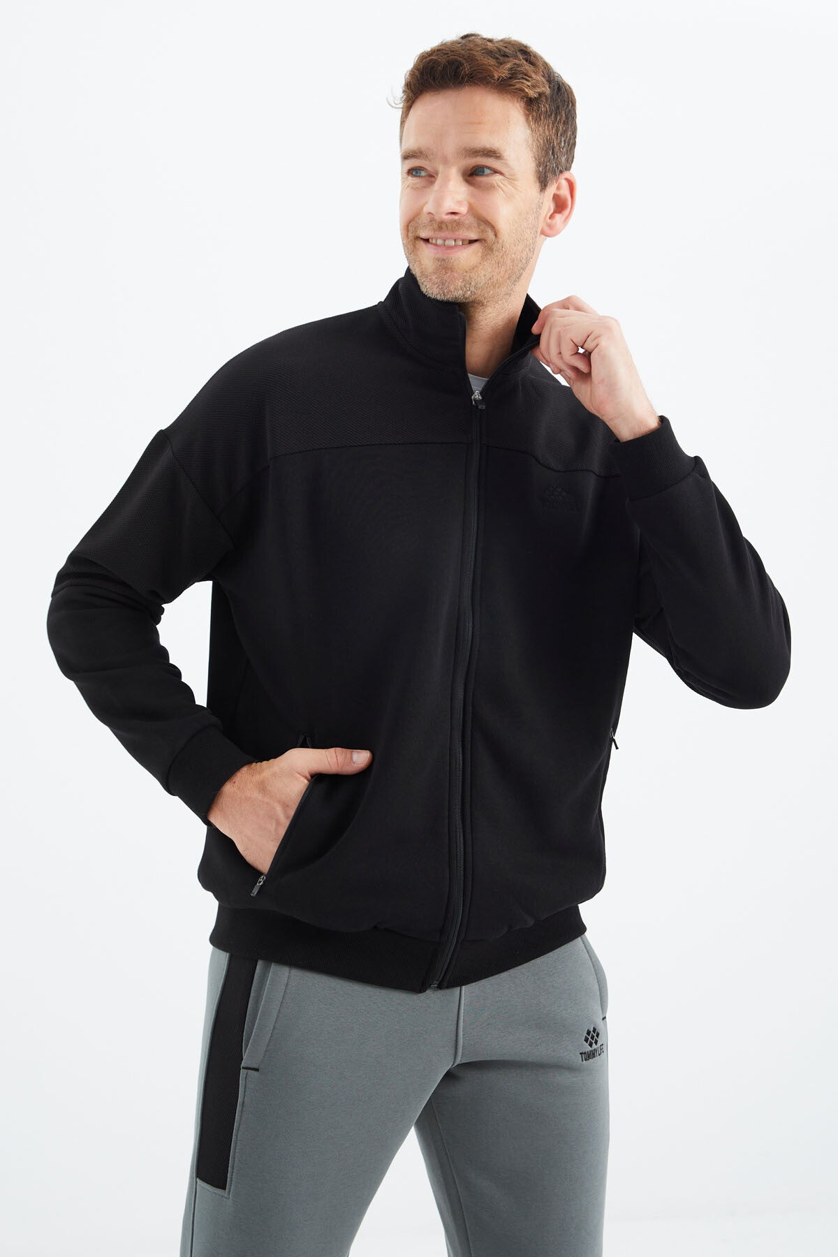 fermuarli erkek sweatshirt - 88314 - Justyol