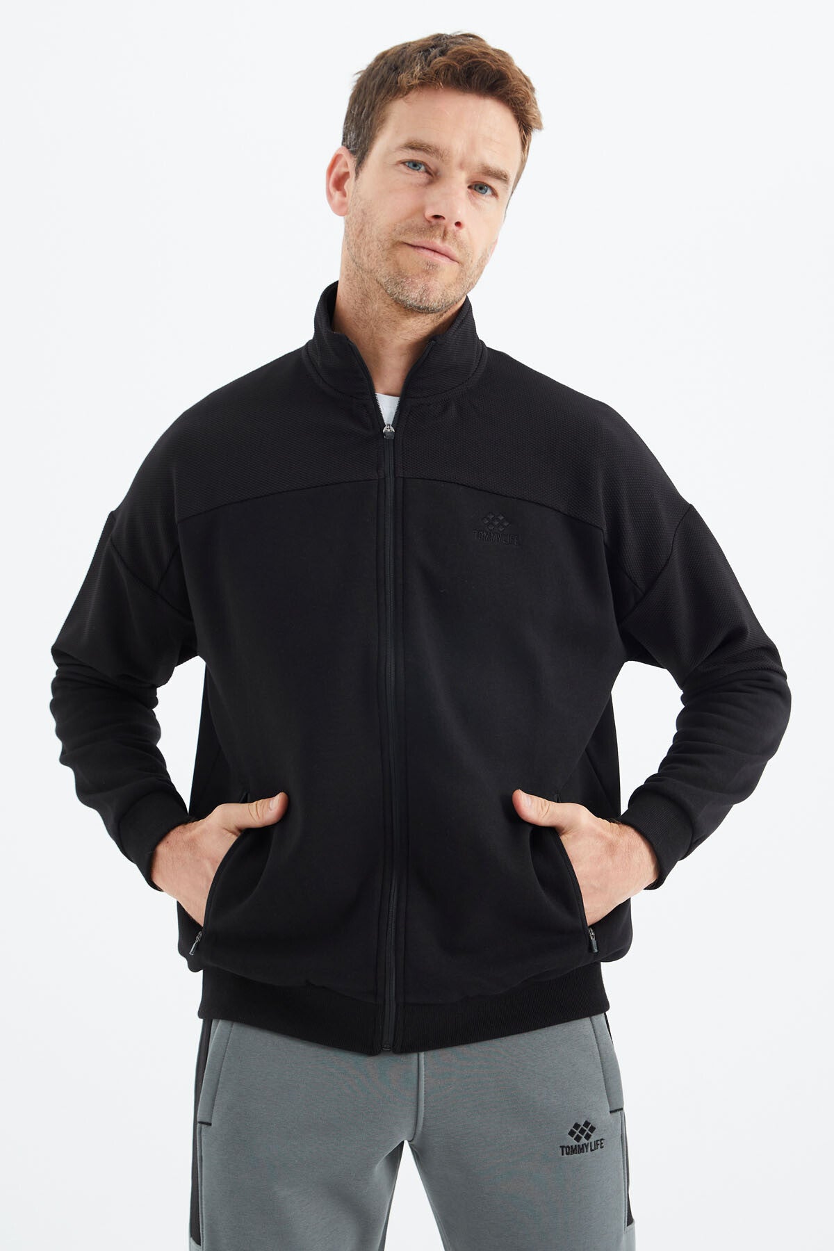 fermuarli erkek sweatshirt - 88314 - Justyol