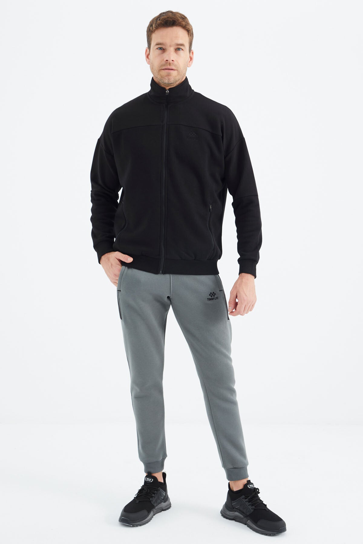 fermuarli erkek sweatshirt - 88314 - Justyol