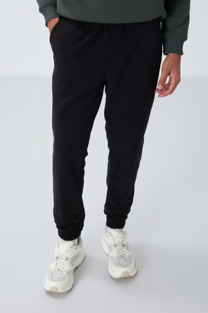 gizli fermuarli rahat form jogger polar erkek eşofman alt - 84866 - Justyol