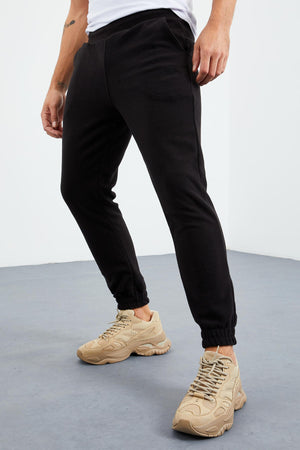 gizli fermuarli rahat form jogger polar erkek eşofman alt - 84866 - Justyol
