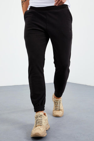 gizli fermuarli rahat form jogger polar erkek eşofman alt - 84866 - Justyol