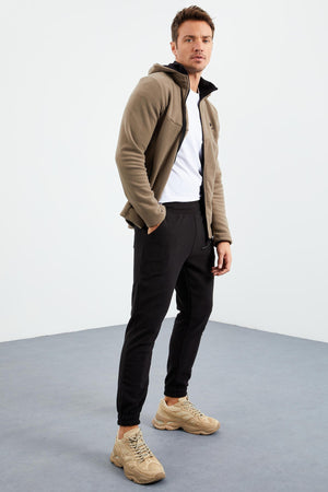 gizli fermuarli rahat form jogger polar erkek eşofman alt - 84866 - Justyol