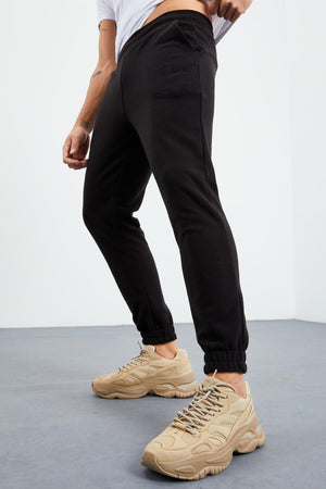gizli fermuarli rahat form jogger polar erkek eşofman alt - 84866 - Justyol