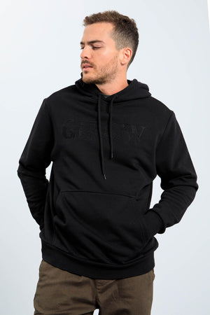 growyazi nakişli kapüşonlu rahat form erkek sweatshirt - 88040 - Justyol