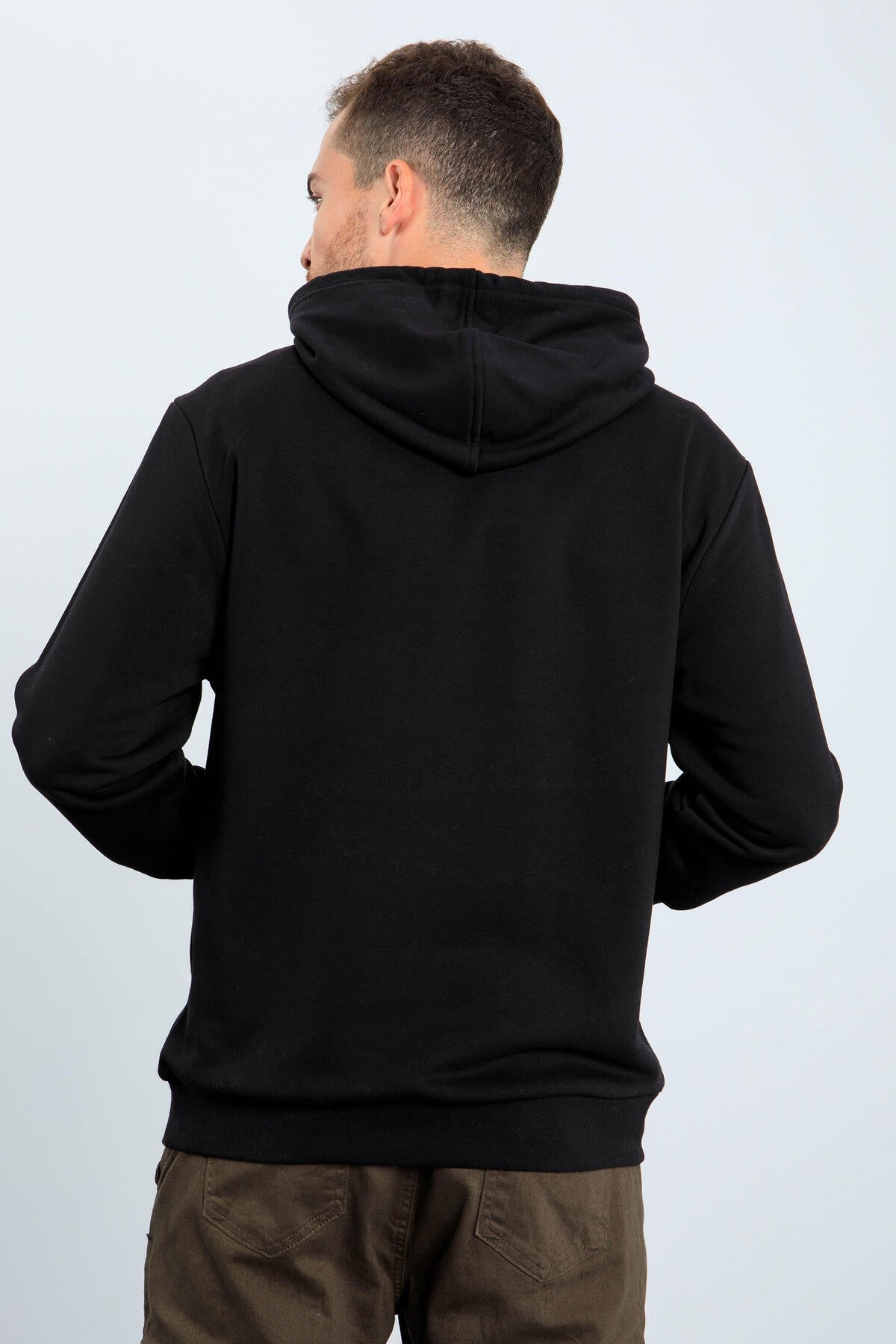 growyazi nakişli kapüşonlu rahat form erkek sweatshirt - 88040 - Justyol