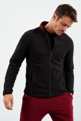 iki renkli fermuarli dik yaka standart kalip erkek sweatshirt polar - 87994 - Justyol