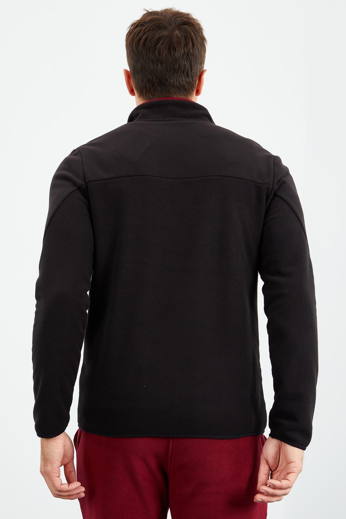 iki renkli fermuarli dik yaka standart kalip erkek sweatshirt polar - 87994 - Justyol