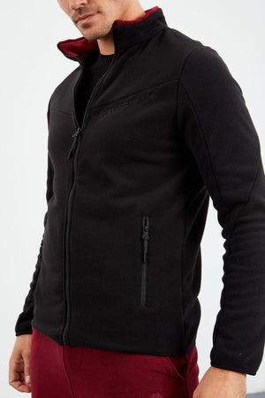iki renkli fermuarli dik yaka standart kalip erkek sweatshirt polar - 87994 - Justyol