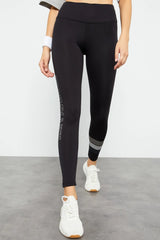 yüksek bel yazi baskili slim fit dar paça kadin tayt - 94544 - Justyol