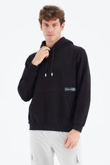 gri melanj kapüşonlu gizli cep detayli rahat kalip erkek sweatshirt - 88282 - Justyol