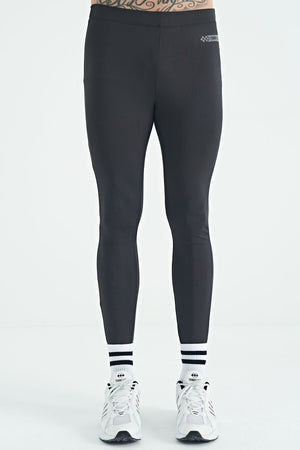logo baskili yüksel bel slim fit aktif spor erkek tayt - 84989 - Justyol