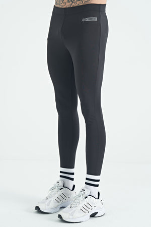 logo baskili yüksel bel slim fit aktif spor erkek tayt - 84989 - Justyol