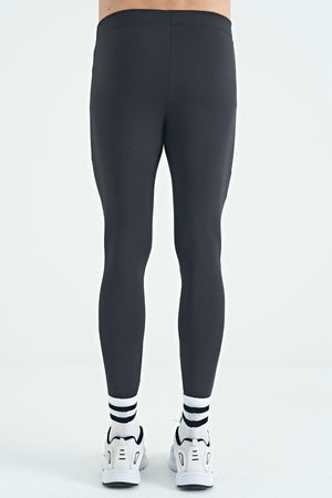 logo baskili yüksel bel slim fit aktif spor erkek tayt - 84989 - Justyol