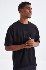 mars yazi nakişli o yaka erkek oversize t-shirt - 88104