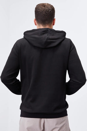 yazi nakişli standart kalip kapüşonlu erkek sweatshirt - 87887 - Justyol