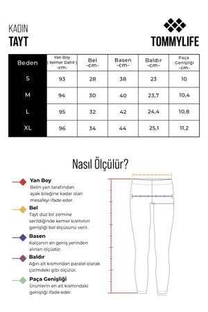 logo baskili yüksek bel slim fit fitilli kadin tayt - 94642 - Justyol