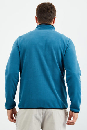 yazi nakişli dik yaka fermuarli standart kalip erkek sweatshirt polar - 87992 - Justyol