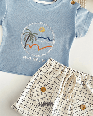 palm lacoste t-shirt / shorts set - Justyol
