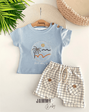 palm lacoste t-shirt / shorts set - Justyol