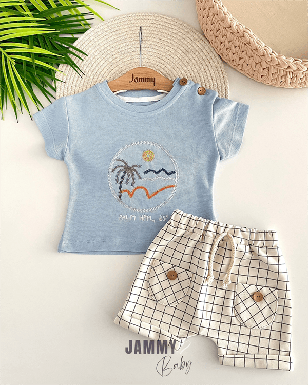 palm lacoste t-shirt / shorts set - Justyol