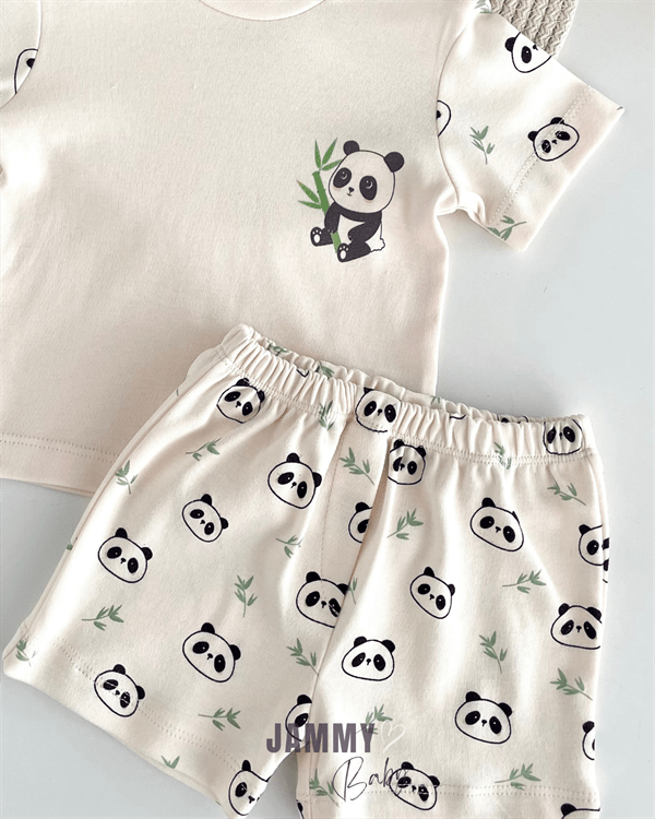 panda shorts 2 - piece set - bone - Justyol