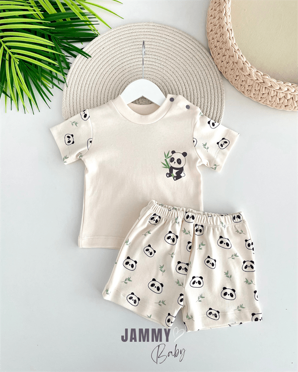 panda shorts 2 - piece set - bone - Justyol