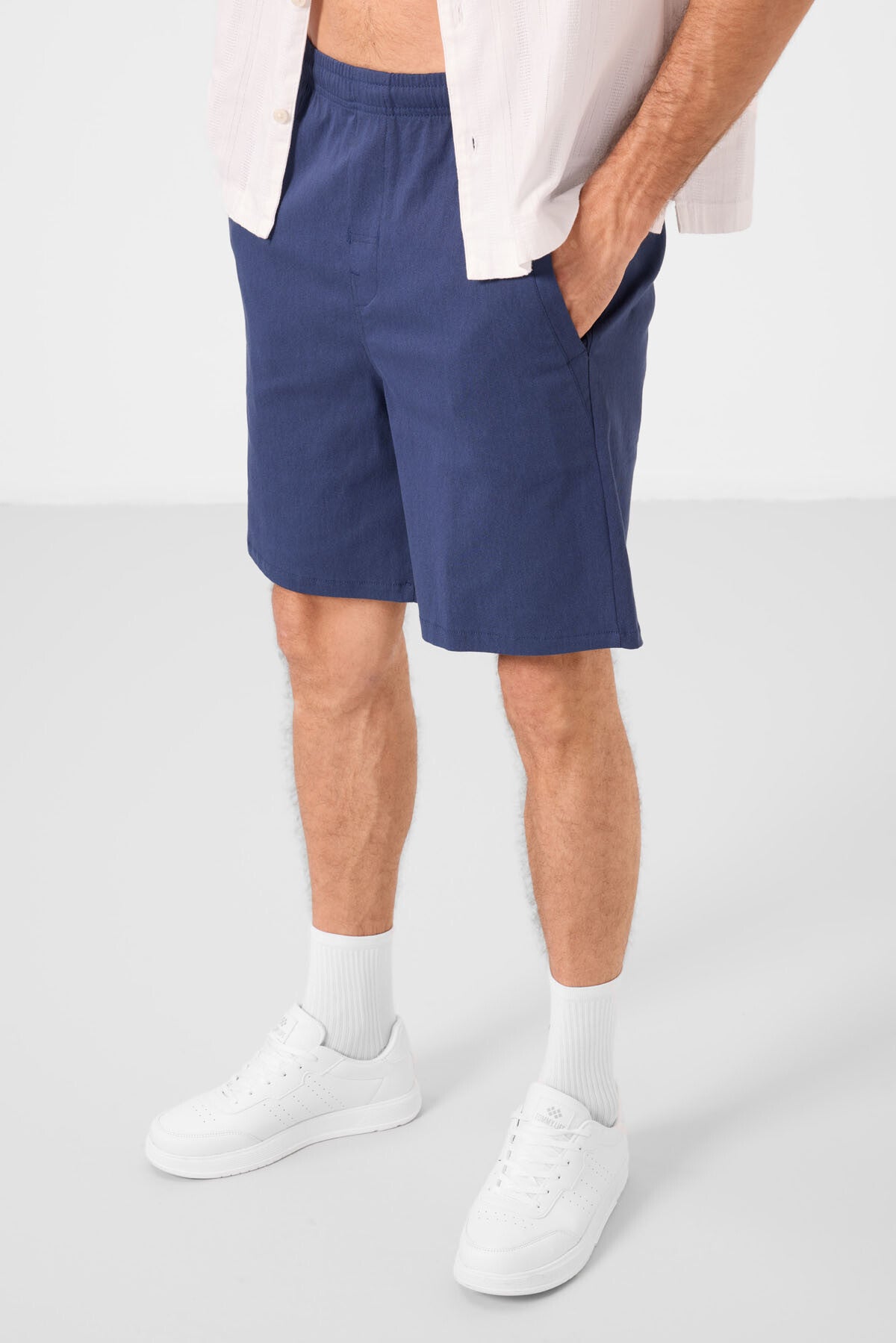 standart fit dokuma hafif esnek chino erkek şort - 81292 - Justyol