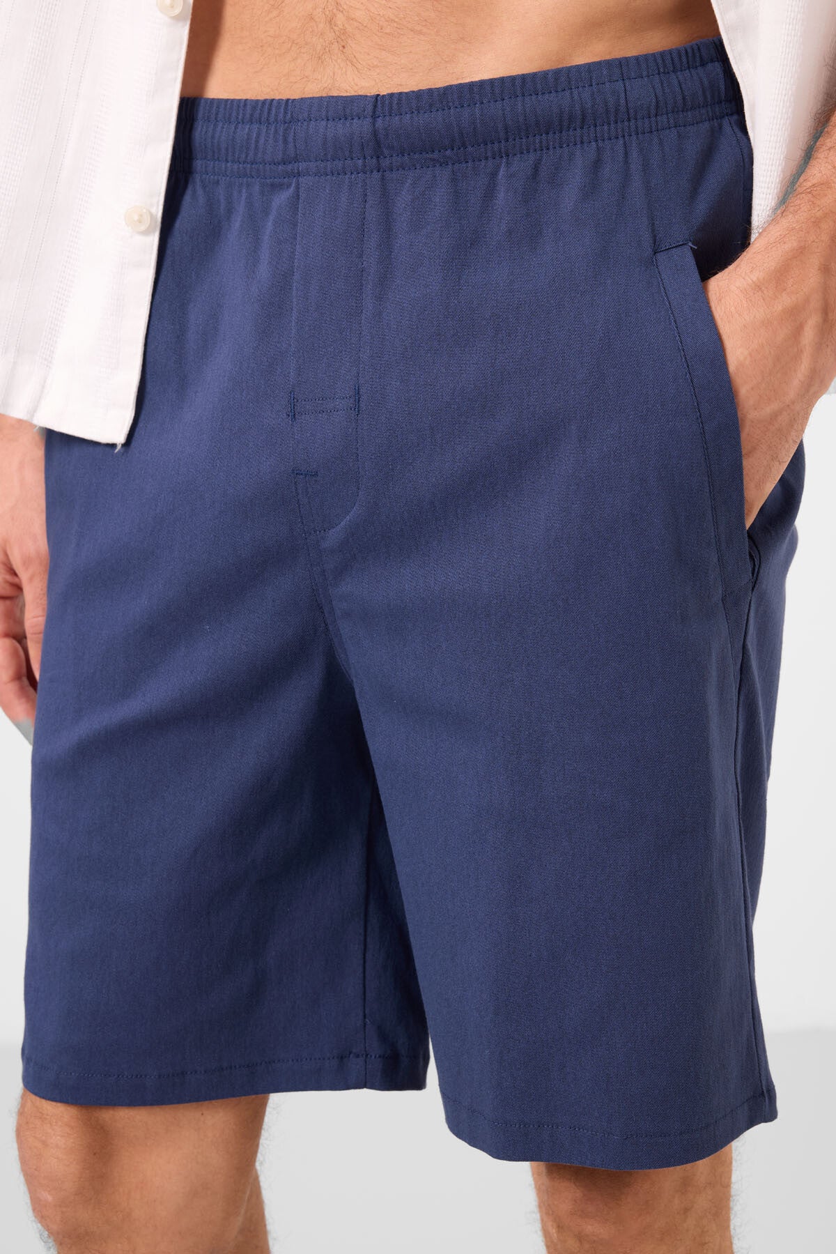 standart fit dokuma hafif esnek chino erkek şort - 81292 - Justyol