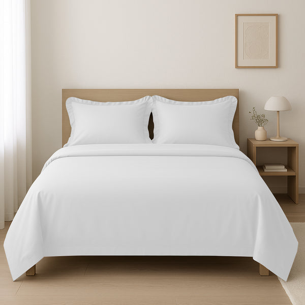 Parure de lit coton satiné 300 fils - 4 pièces
