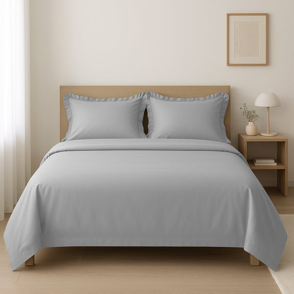 Parure de lit coton satiné 300 fils - 4 pièces