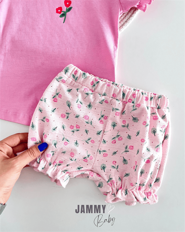 penny jacquard shorts set of 2 - pink - Justyol