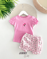 penny jacquard shorts set of 2 - pink - Justyol