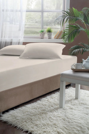 Pierre Cardin Pamuk Lastikli Çarşaf 160x200 Bej Pierre Cardin