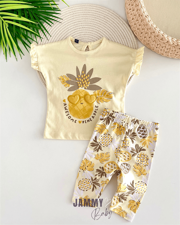 pineapple tights 2 - piece set - powder - Justyol